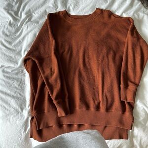 Oversized sweatshirt, textured burnt orange